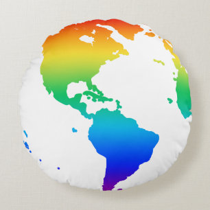 Rainbow-gefärbte Erde Rundes Kissen