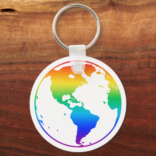 Rainbow-gefärbte Erde Schlüsselanhänger (Rückseite)