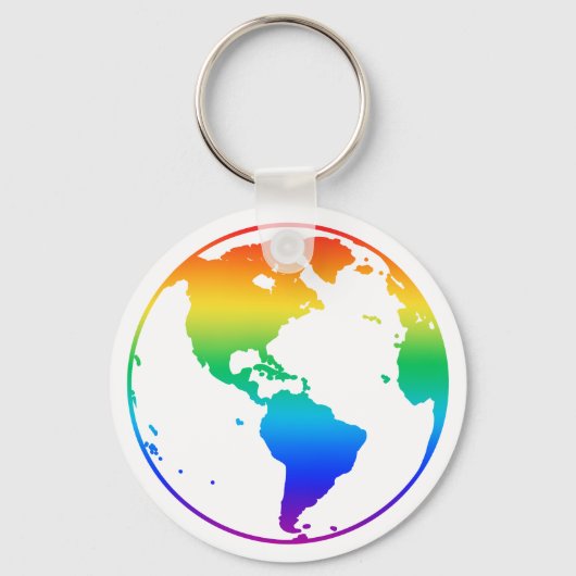 Rainbow-gefärbte Erde Schlüsselanhänger (Rückseite)