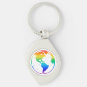 Rainbow-gefärbte Erde Schlüsselanhänger (Vorderseite)