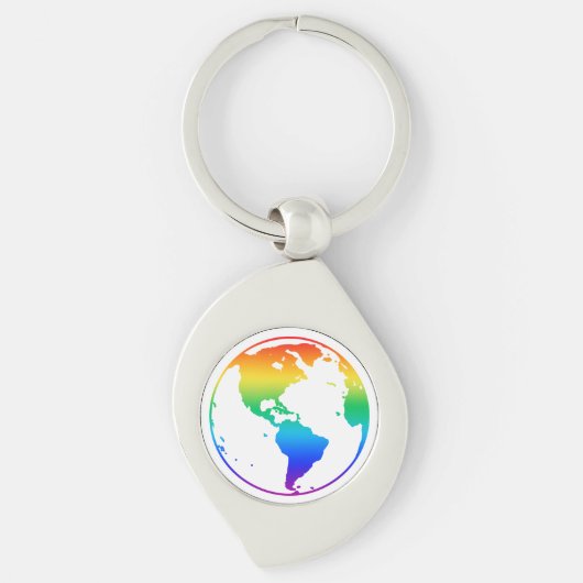 Rainbow-gefärbte Erde Schlüsselanhänger (Vorderseite)