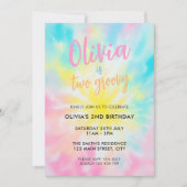 Rainbow Gefärbte Krawatte 2. Geburtstag Einladung (Vorderseite)