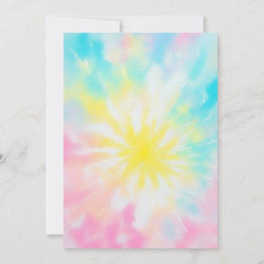 Rainbow Gefärbte Krawatte 2. Geburtstag Einladung (Rückseite)