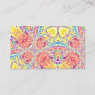 Rainbow-Gefärbte Krawatte Acrylic Fluid Pour-Blum Visitenkarte