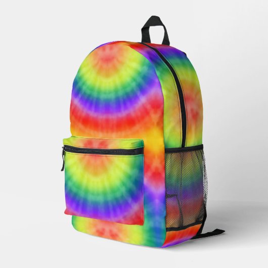 Rainbow-Gefärbte Krawatte Bedruckter Rucksack (Rückseitige Ecke Rechts)