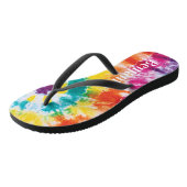 Rainbow Gefärbte Krawatte Farbenfrohe Individuelle Badesandalen (Schrägansicht)