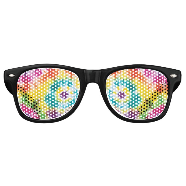Rainbow Gefärbte Krawatte Farbenfrohe Moderne Must Partybrille (Vorderseite)