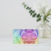 Rainbow Gefärbte Krawatte Feathers farbenfroh Visitenkarte (Stehend Vorderseite)