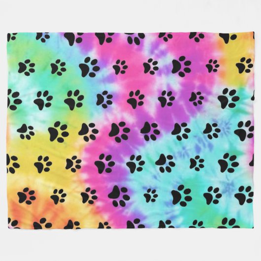 Rainbow-Gefärbte Krawatte Fleecedecke (Vorderseite (Horizontal))