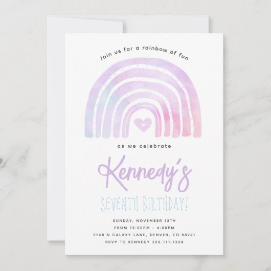 Rainbow Gefärbte Krawatte Geburtstagsparty Einladu Einladung (Vorderseite)