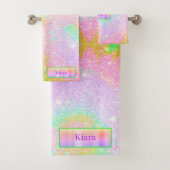 Rainbow Gefärbte Krawatte Glitzer Individuelle Nam Badhandtuch Set (Insitu)