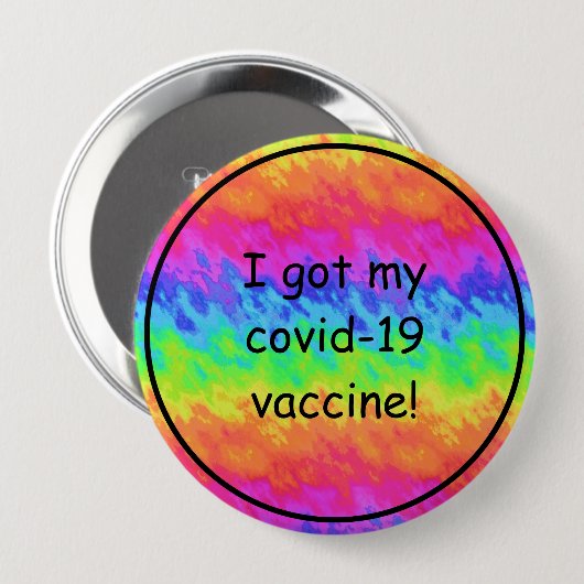 Rainbow-Gefärbte Krawatte Got ich meinen Covid-19- Button (Vorne & Hinten)