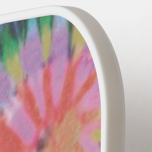 Rainbow-Gefärbte Krawatte Hippie-Muster Initial-Mo Pickleball Schläger (Linke Seite)