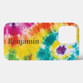 Rainbow Gefärbte Krawatte Individuelle Name Modern Case-Mate iPhone Hülle (Rückseite (Horizontal))