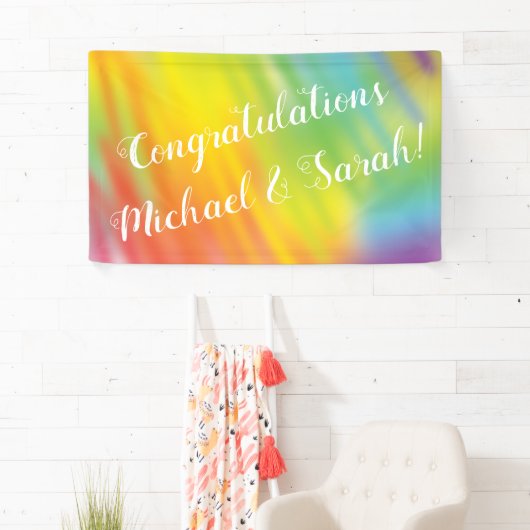 Rainbow Gefärbte Krawatte Kinderdusche Banner (Insitu)