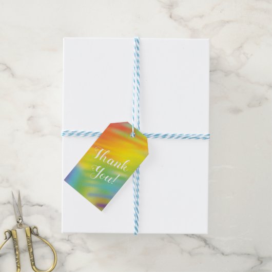 Rainbow Gefärbte Krawatte Kinderdusche Geschenkanhänger (Mit Garn)