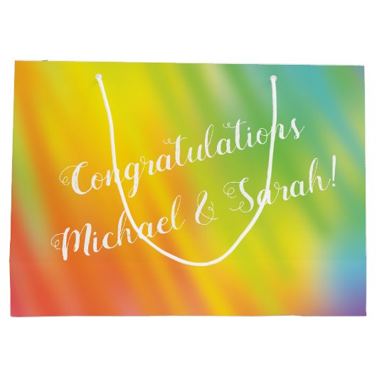 Rainbow Gefärbte Krawatte Kinderdusche Große Geschenktüte (Rückseite)