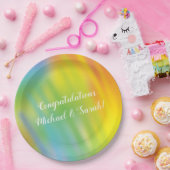 Rainbow Gefärbte Krawatte Kinderdusche Pappteller (Party)