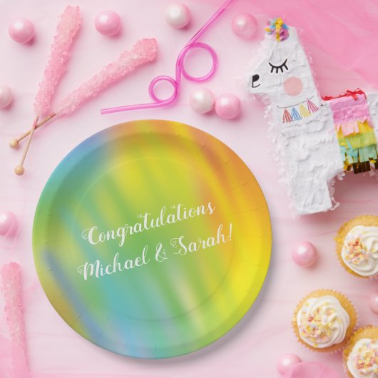 Rainbow Gefärbte Krawatte Kinderdusche Pappteller (Party)