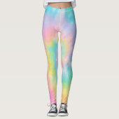 Rainbow-Gefärbte Krawatte Leggings (Vorderseite)