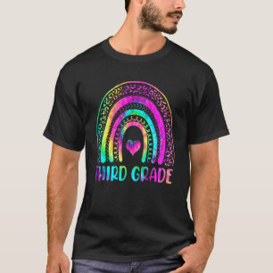 Rainbow-Gefärbte Krawatte-Lehrer der dritten Klass T-Shirt