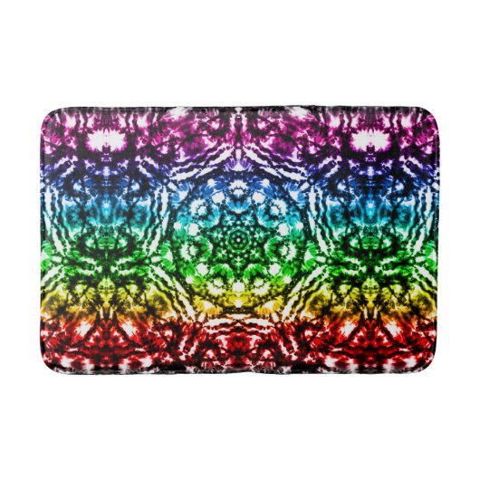 Rainbow Gefärbte Krawatte Mandala Star Badematte (Vorderseite)
