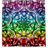 Rainbow Gefärbte Krawatte Mandala Star Duschvorhang (Vorderseite)