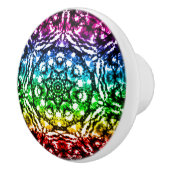 Rainbow Gefärbte Krawatte Mandala Star Keramikknauf (Rechts)