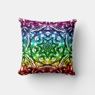 Rainbow Gefärbte Krawatte Mandala Star Kissen