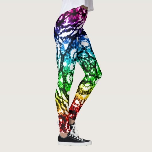 Rainbow Gefärbte Krawatte Mandala Star Leggings (Rechts)