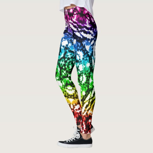 Rainbow Gefärbte Krawatte Mandala Star Leggings (Links)