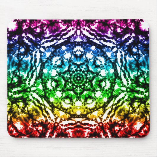 Rainbow Gefärbte Krawatte Mandala Star Mousepad (Vorne)
