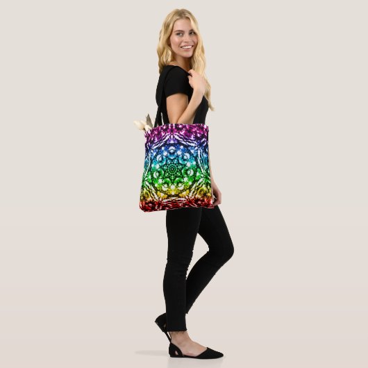 Rainbow Gefärbte Krawatte Mandala Star Tasche (Am Model)