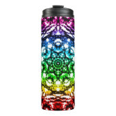 Rainbow Gefärbte Krawatte Mandala Star Thermosbecher (Vorderseite)