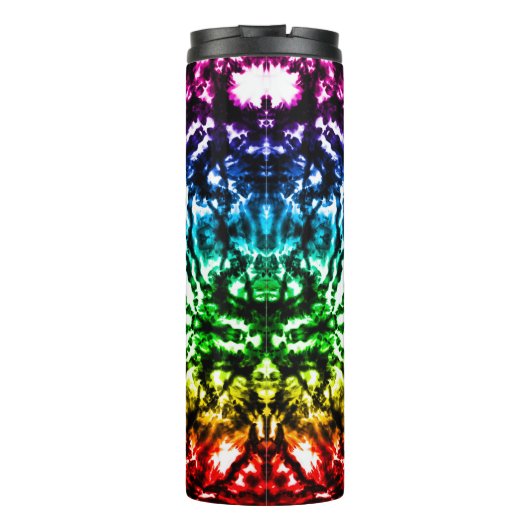 Rainbow Gefärbte Krawatte Mandala Star Thermosbecher (Rückseite)