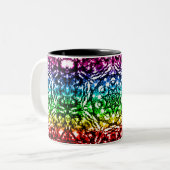 Rainbow Gefärbte Krawatte Mandala Star Zweifarbige Tasse (Vorderseite Links)