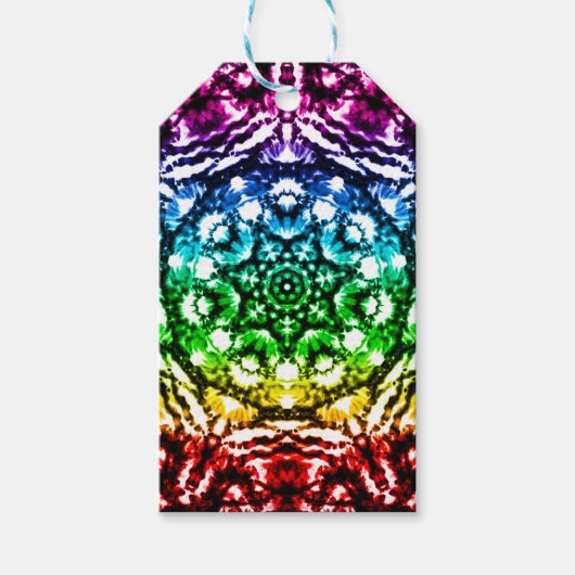 Rainbow Gefärbte Krawatte Mandala Starparty Geschenkanhänger (Vorderseite)