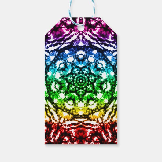 Rainbow Gefärbte Krawatte Mandala Starparty Geschenkanhänger (Rückseite)