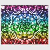 Rainbow Gefärbte Krawatte Mandala Starparty Geschenkpapier (Flach)