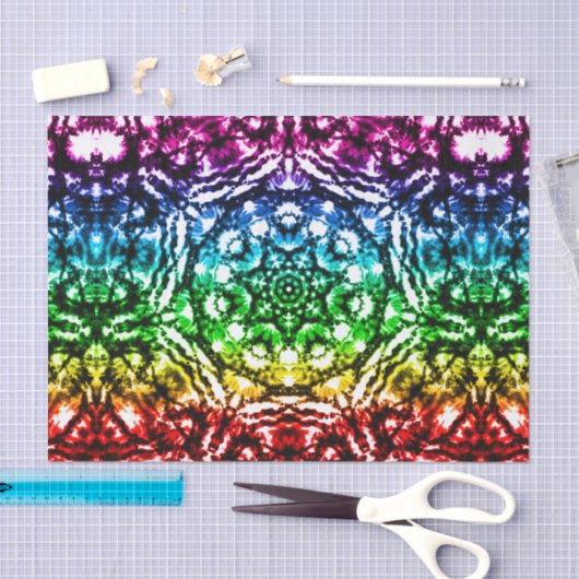 Rainbow Gefärbte Krawatte Mandala Starparty Seidenpapier (Handwerk)