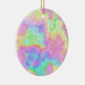 Rainbow Gefärbte Krawatte Marmorsteine Pastelle Keramik Ornament (Rechts)