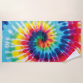 Rainbow-Gefärbte Krawatte-Party Strandtuch (Vorderseite)