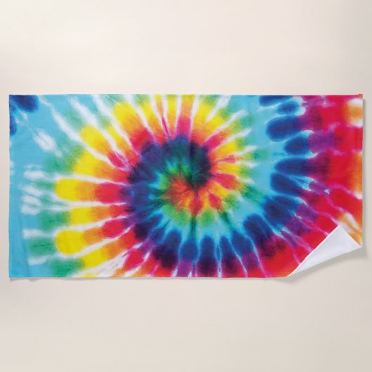 Rainbow-Gefärbte Krawatte-Party Strandtuch (Vorderseite)