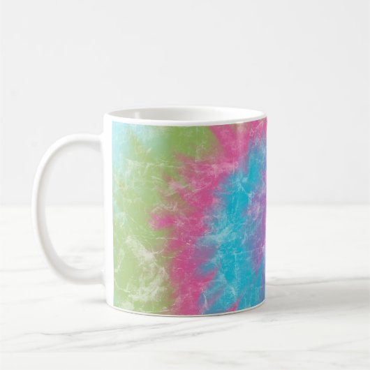 Rainbow Gefärbte Krawatte Swirl Kaffeetasse (Links)