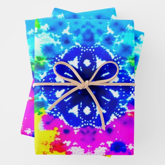 Rainbow Gefärbte Krawatte Wrapping Paper Geschenkpapier Set (Beispiel)