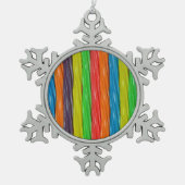 Rainbow-gefärbte Weihnachtsschmuck Schneeflocken Zinn-Ornament (Vorderseite)