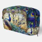 Rainbow-gefestigtes Glas Peacock-Dopp-Kit Waschbeutel (Rechte Ecke)