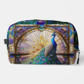Rainbow-gefestigtes Glas Peacock-Dopp-Kit Waschbeutel (Vorderseite)