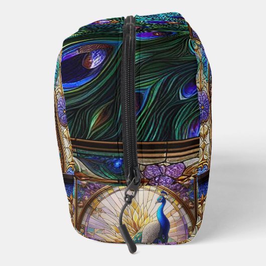 Rainbow-gefestigtes Glas Peacock-Dopp-Kit Waschbeutel (Rechts)