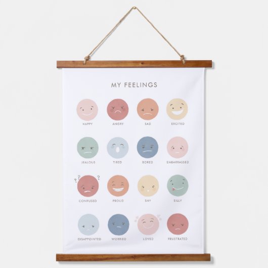 Rainbow-Gefühle Emotionen Dekoration im Klassenzim Wandteppich Mit Holzrahmen (Vorderseite)